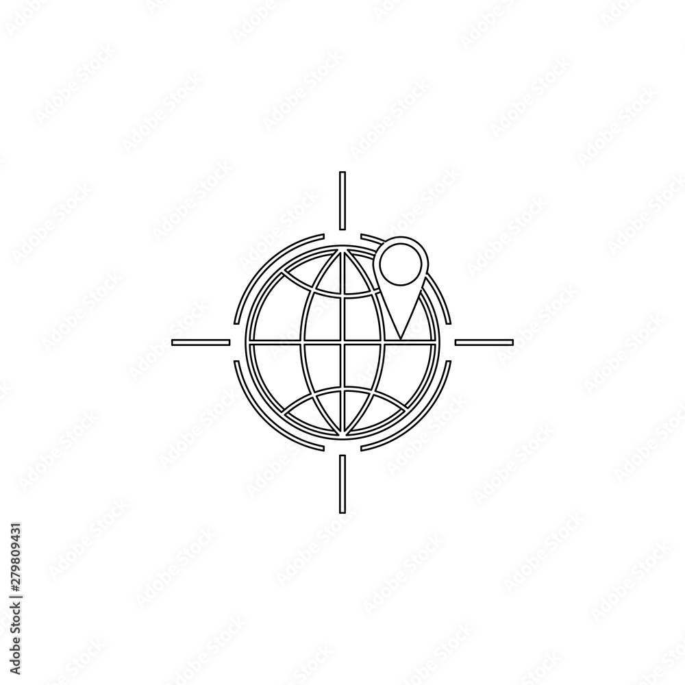 Poster geographic targeting icon. element of business, digital marketing for mobile concept and web apps ic