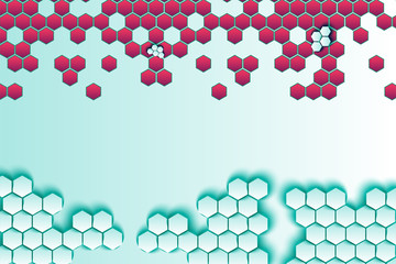Honeycomb 3d hexagons vector background