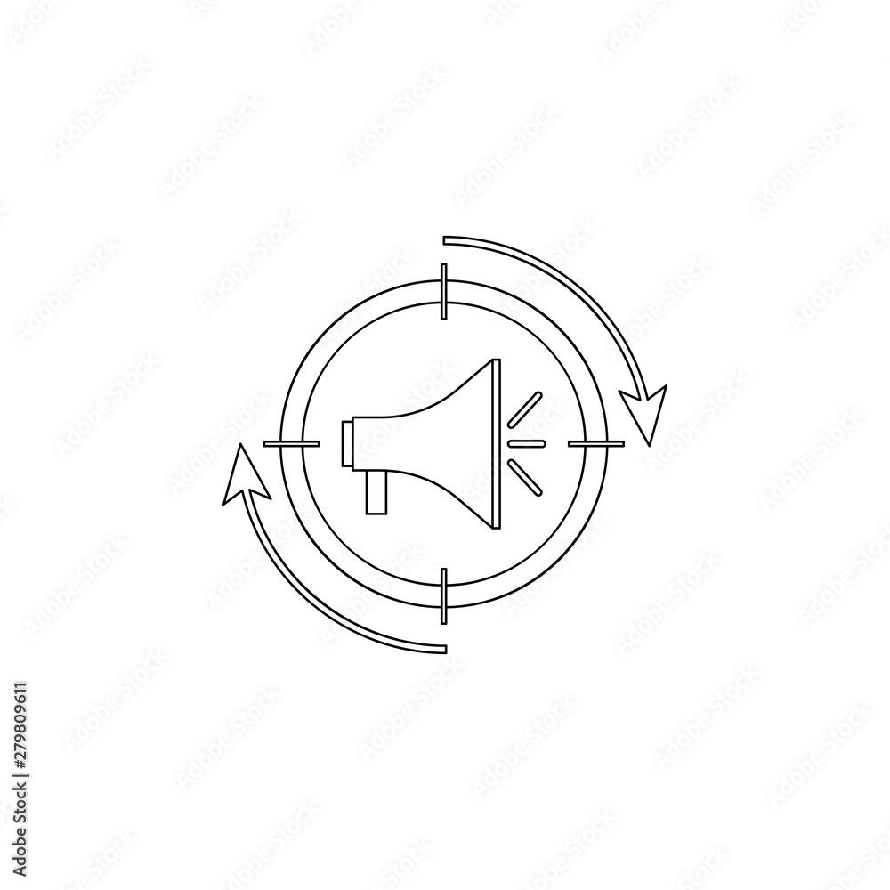 Poster remarketing icon. element of business, digital marketing for mobile concept and web apps icon. outli