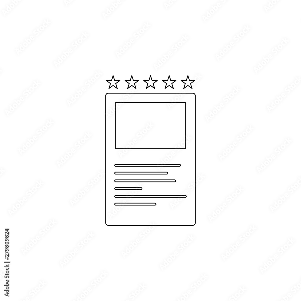 Poster review rating icon. element of business, digital marketing for mobile concept and web apps icon. out