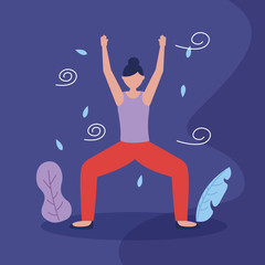 people yoga outdoor flat design image