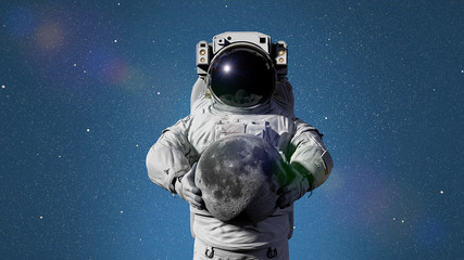 astronaut holding the Moon © dottedyeti