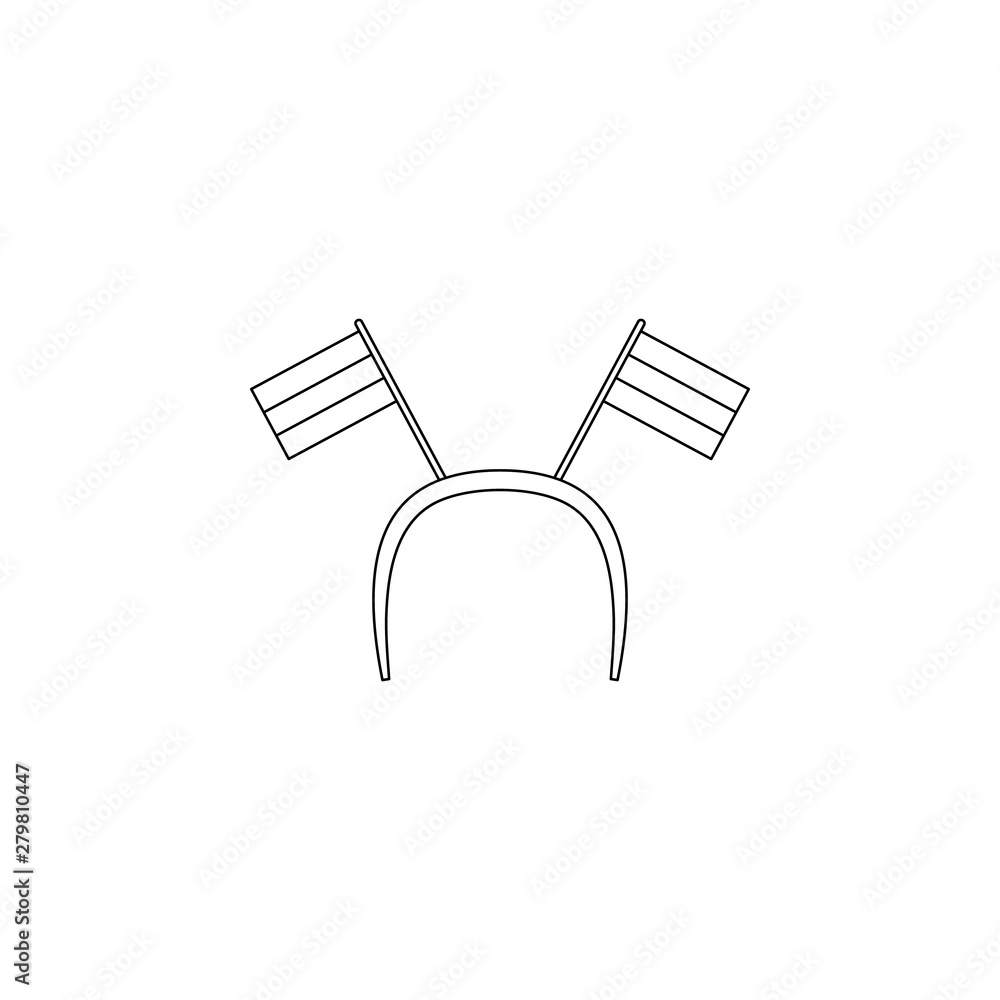 Poster fan hair band with ears icon. element of russian fan atributs for mobile concept and web apps icon. 