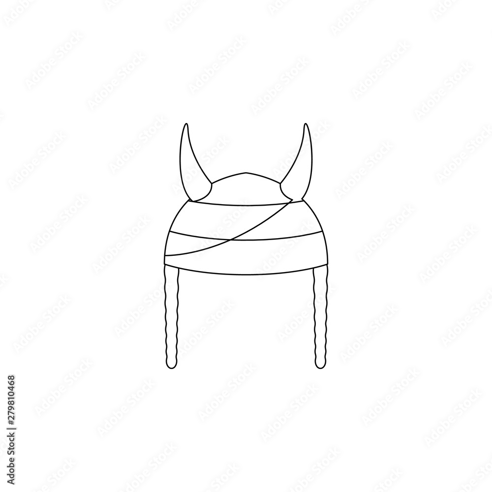 Poster fan viking cap icon. element of russian fan atributs for mobile concept and web apps icon. outline, 