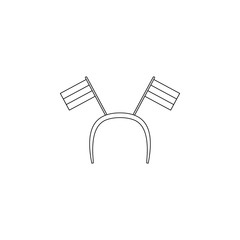 fan hair band with ears icon. Element of russian fan atributs for mobile concept and web apps icon. Outline, thin line icon for website design and development, app development