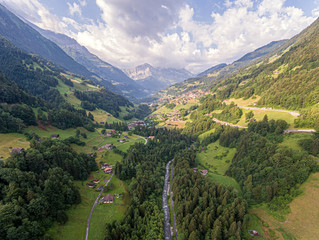 The dents du midi overlooking Champéry and the Val-d'Illiez in the Valais region of Switzerland.