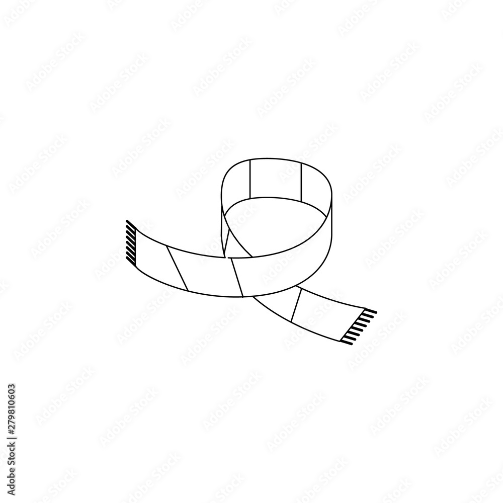Poster fan scarf icon. element of russian fan atributs for mobile concept and web apps icon. outline, thin 