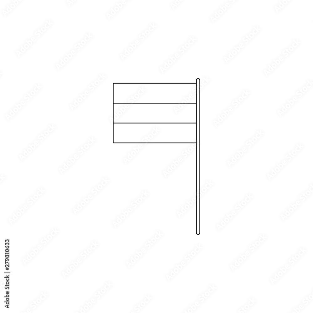 Poster fan flag icon. element of russian fan atributs for mobile concept and web apps icon. outline, thin l