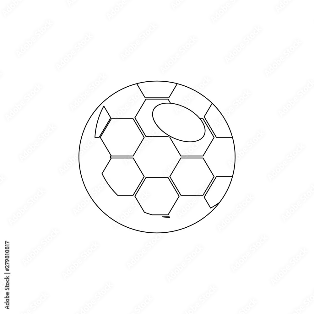 Poster fan ball icon. element of russian fan atributs for mobile concept and web apps icon. outline, thin l