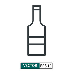Bottle flat icon vector. Line style. Isolated on white. Vector Illustration EPS 10
