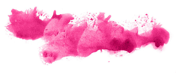 Abstract watercolor background hand-drawn on paper. Volumetric smoke elements. Pink color. For design, web, card, text, decoration, surfaces.