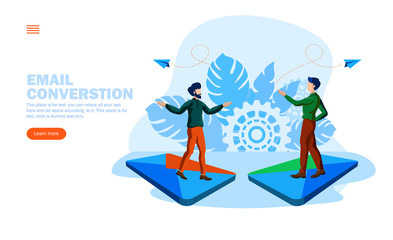 people conversation on mail, mail reply concept vector illustration