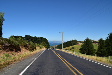 The highway in Dunedin, New Zealand