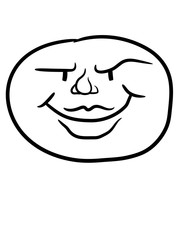 böse rund kreis mond cooles gesicht frech gemein lustig grinsen spaß augen mund kopf comic cartoon desig clipart lächeln