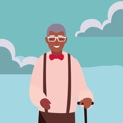 grandfather character family member outdoors