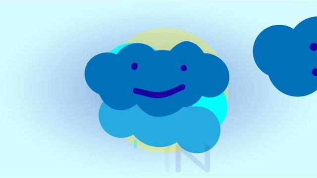 Animation vector illustration of two types of clouds. Storm cloud and rain cloud.
