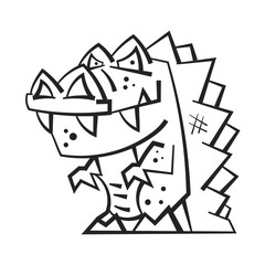 Coloring Page For Kids And Adults Cute Crocodile