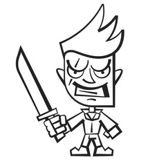 Killer With Bloody Knife Happy Halloween Vector