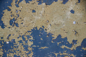 Blue grunge paint chip peel weathered vintage grunge background texture