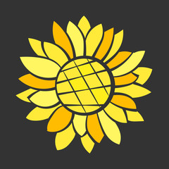 Sunflower Flower Isolated, Vector Illustration. Nature Background For Your Design