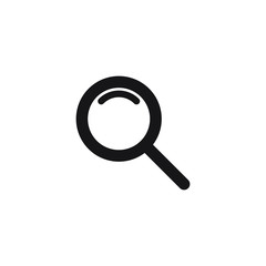 Search icon. Magnifying glass icon, vector magnifier or loupe sign.