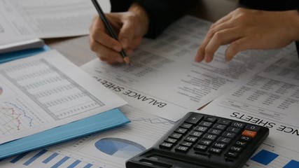 Business analyst checking in financial statement for audit internal control system. Accounting , Accountancy Concept.