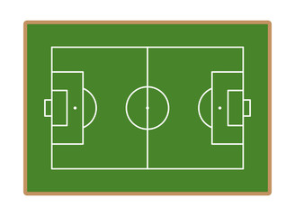 Flat soccer or european football green field. Vector stadium. Soccer with line template.
