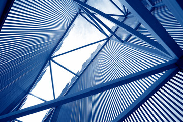 Obraz premium Beautiful steel frame building