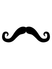 Obraz premium bart locken gesicht haare sir mustache schnurrbart gentlemen mann kerl cool freak clipart design logo