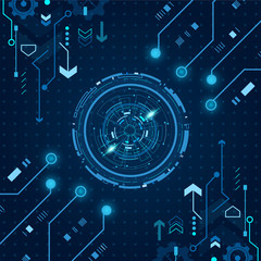 Sci fi futuristic user interface, HUD, Technology abstract background , Vector illustration.	