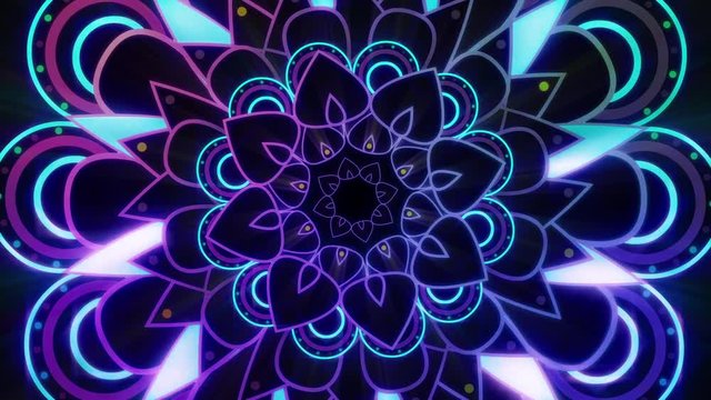 Glowing Purple Mandala Endless VJ Loop