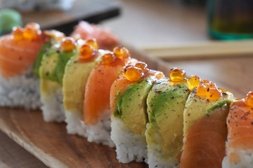 Group of sushi delicious