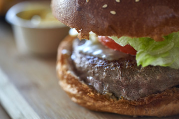 Burger photo in a restaurant