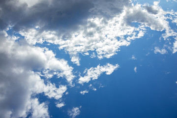 Fototapeta na wymiar Blue sky background with clouds. Panorama