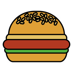tasty burger on white background