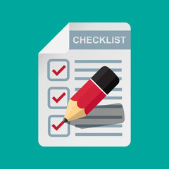 Checklist document icon vectot flat design.