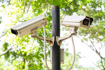 CCTV security camera in the park