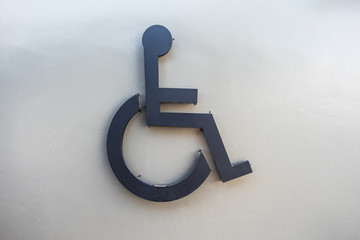 Toilets big icon. Public restroom signs for cripple symbol on wall