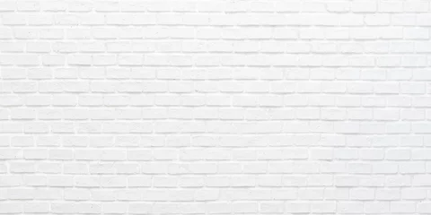 Photo sur Aluminium Mur de briques Fond de texture de mur de briques blanches pour bloc de carreaux de pierre peint en gris clair papier peint intérieur et extérieur moderne et conception de toile de fond