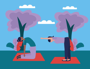 yoga outdoor flat design image