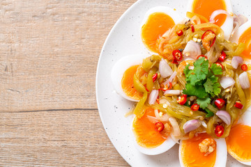 Soft Boiled Eggs Spicy Salad