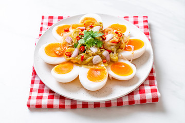 Soft Boiled Eggs Spicy Salad
