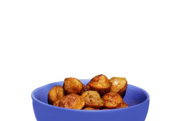 Fried dumplings on white background. Food on white background