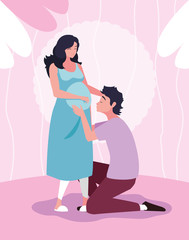cute couple pregnancy avatar character