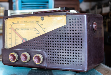 Obsolete antique radio in the past of Thailand