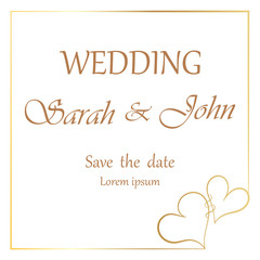 Wedding invitation, frame  isolated on white. Vector illustration. EPS 10.