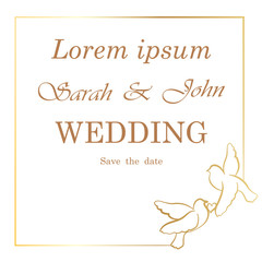 Wedding invitation, frame  isolated on white. Vector illustration. EPS 10.