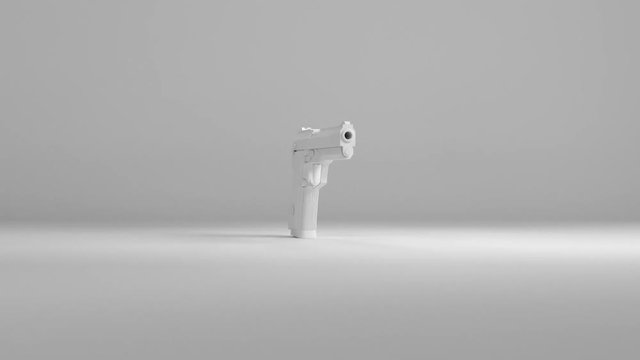 Rotating CGI White Gun Model