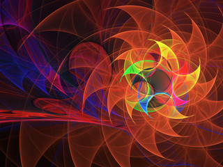 orange abstract fractal background 3d rendering illustration