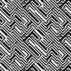 Black and White Labyrinth Pattern